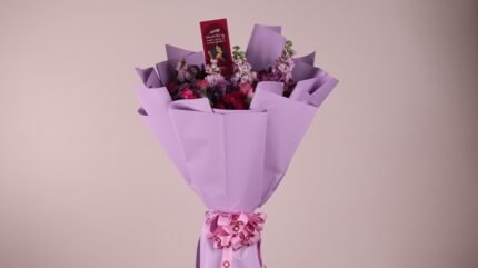 Mixed flowers purple bouquet
